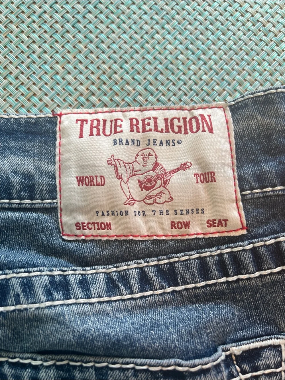 True Religion Men's Washed Blue Relaxed Fit Jeans